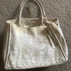 White Oscar de la Renta lace print tote